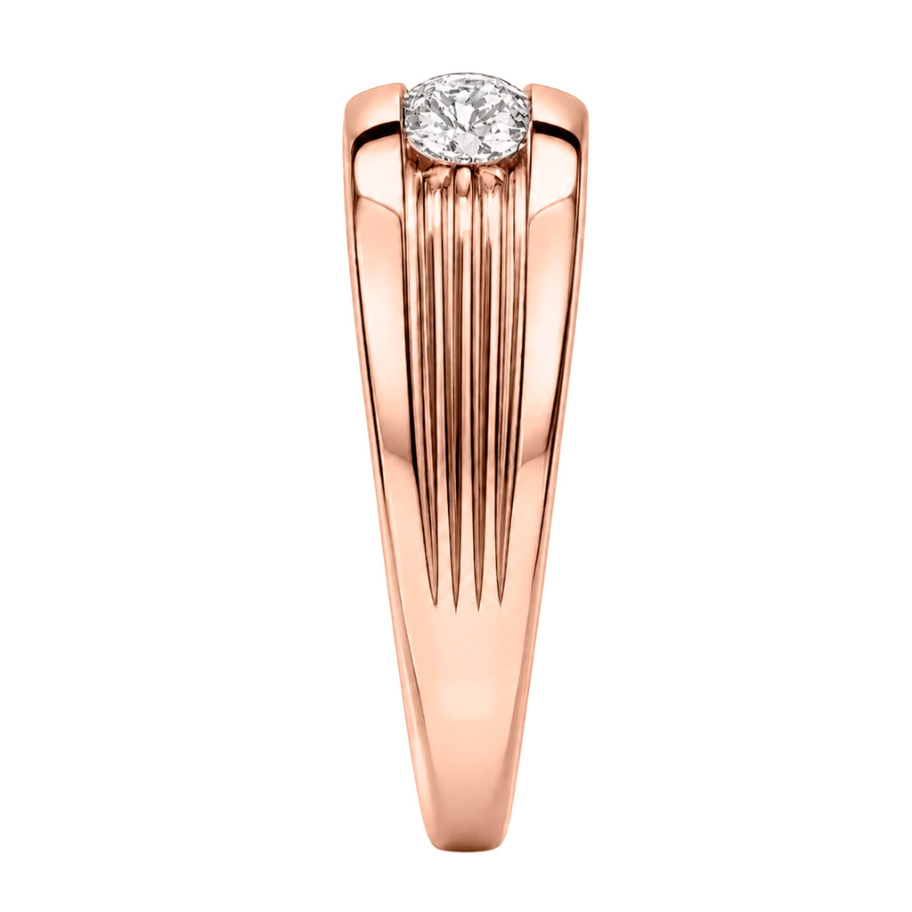 1.00 Carat T.W. Round-cut Lab Grown Diamond (F/VS+) 14K Gold 3 Stone Men's Ring