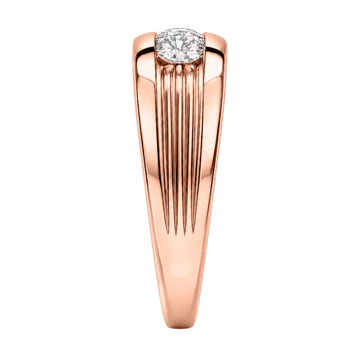 1.00 Carat T.W. Round-cut Lab Grown Diamond (F/VS+) 14K Gold 3 Stone Men's Ring
