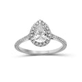 1.00-3.50 Carat T.W. Pear & Round-cut Lab Grown Diamond (F/VS+) 14K Gold Halo Ring