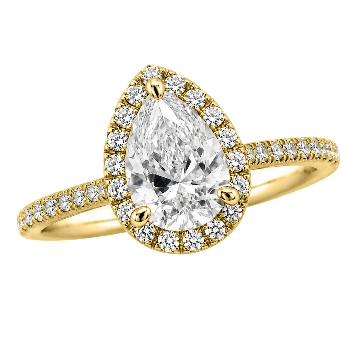 Diamonair Halo Ring Set - Lab Grown Diamond 14K Gold Halo Ring