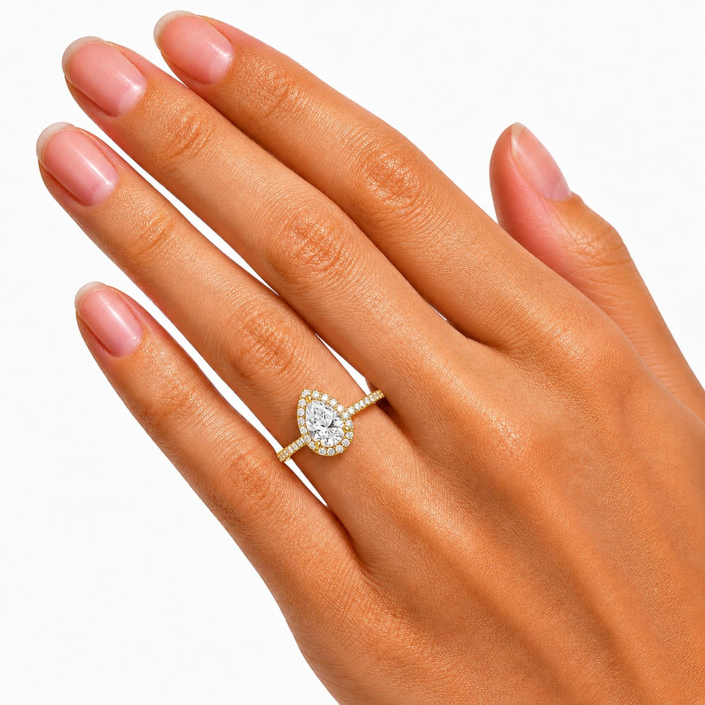 Diamonair Halo Ring Set - Lab Grown Diamond 14K Gold Halo Ring