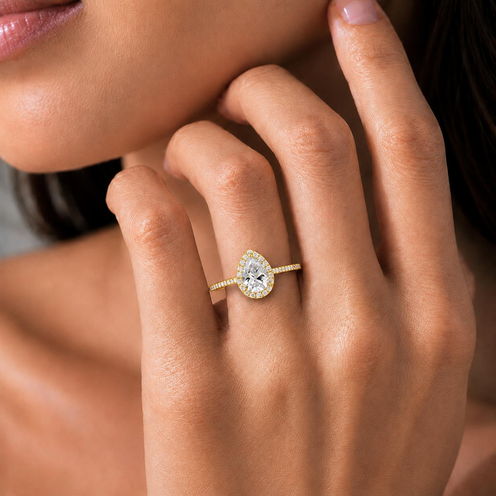 Diamonair Halo Ring Set - Lab Grown Diamond 14K Gold Halo Ring
