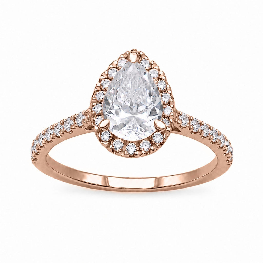 Diamonair Halo Ring Set - Lab Grown Diamond 14K Gold Halo Ring