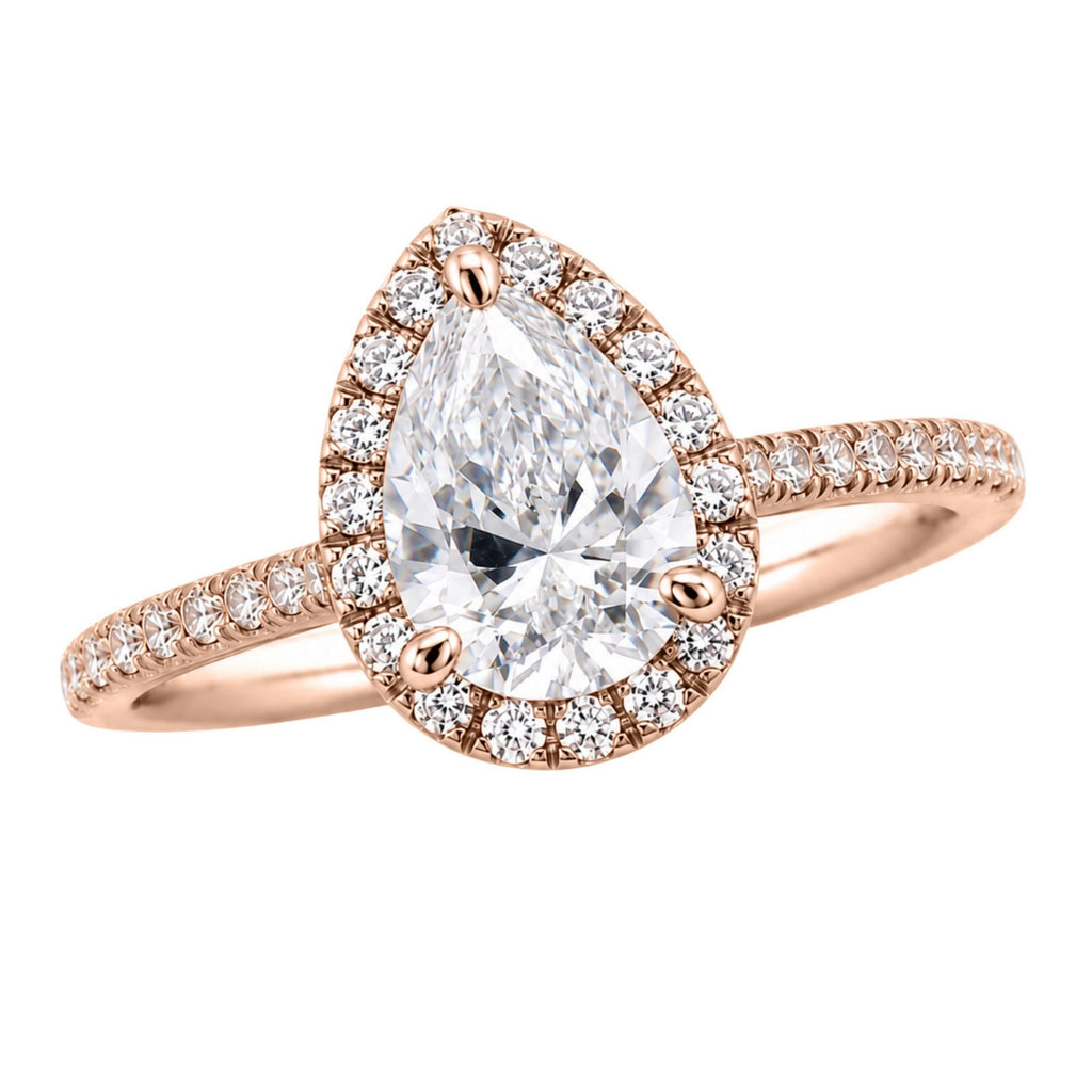 Diamonair Halo Ring Set - Lab Grown Diamond 14K Gold Halo Ring