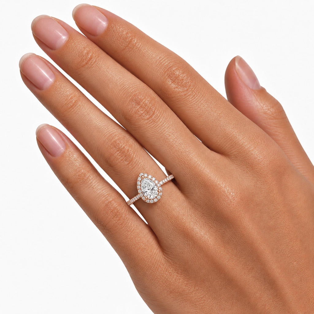 Diamonair Halo Ring Set - Lab Grown Diamond 14K Gold Halo Ring