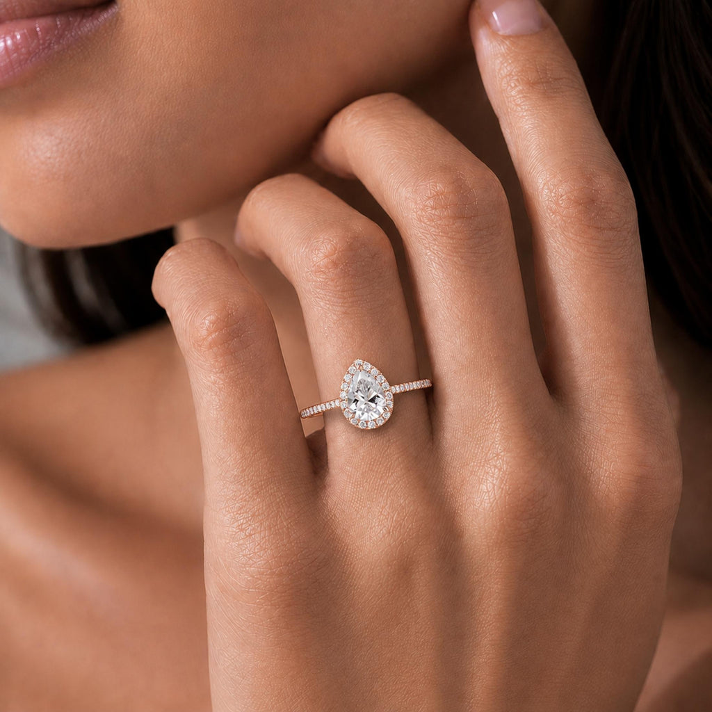 Diamonair Halo Ring Set - Lab Grown Diamond 14K Gold Halo Ring
