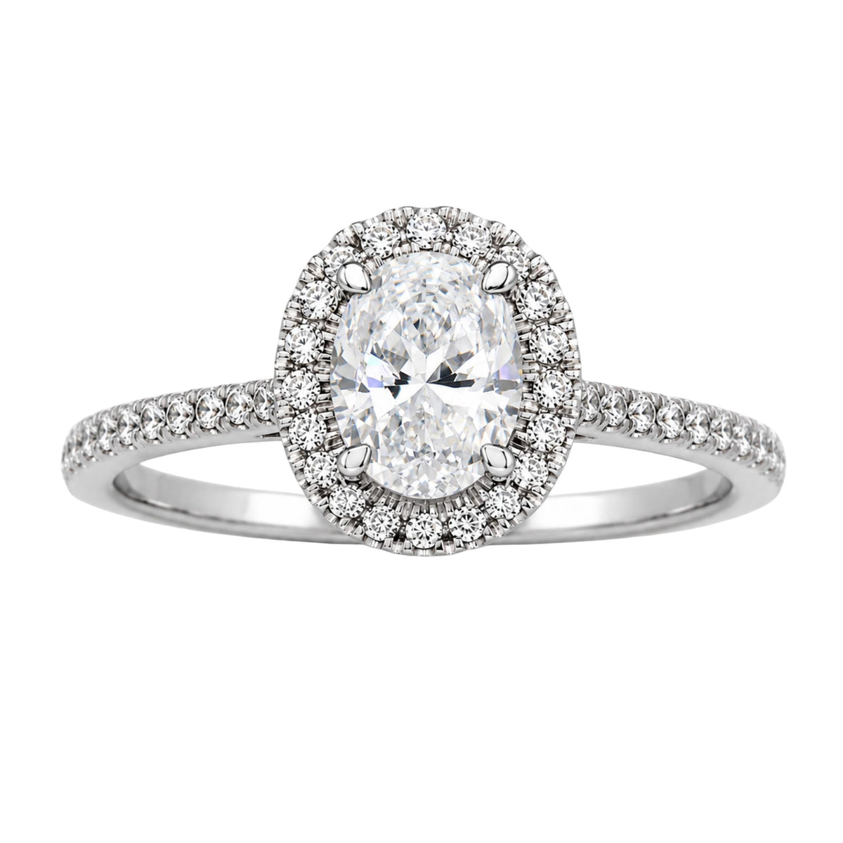 1-3.5 ctw Mixed Shape Halo Engagement Ring