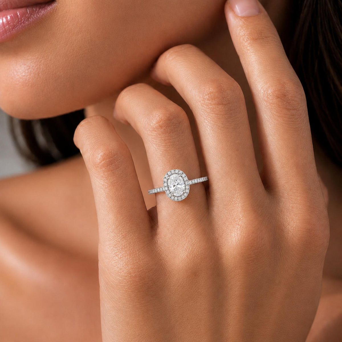 Diamonair Halo Ring Set - Lab Grown Diamond 14K Gold Halo Ring