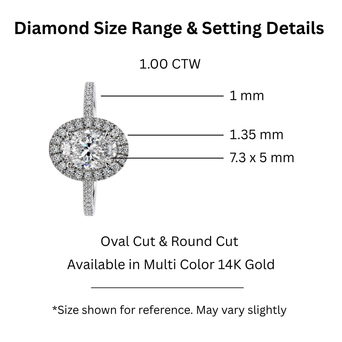 Diamonair Halo Ring Set - Lab Grown Diamond 14K Gold Halo Ring