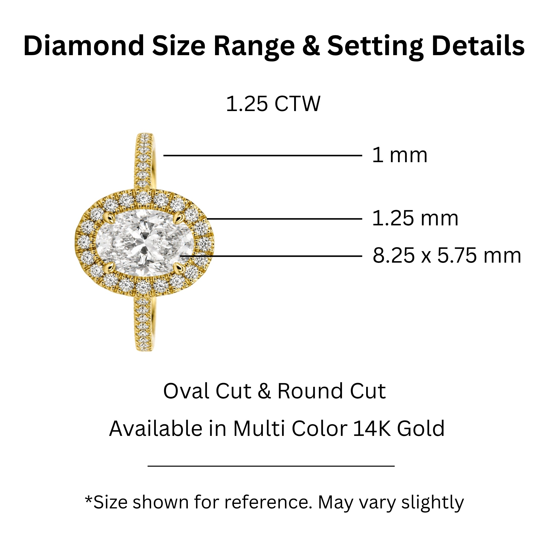 1.00-3.50 Carat T.W. Oval & Round-cut Lab Grown Diamond (F/VS+) 14K Gold Halo Ring
