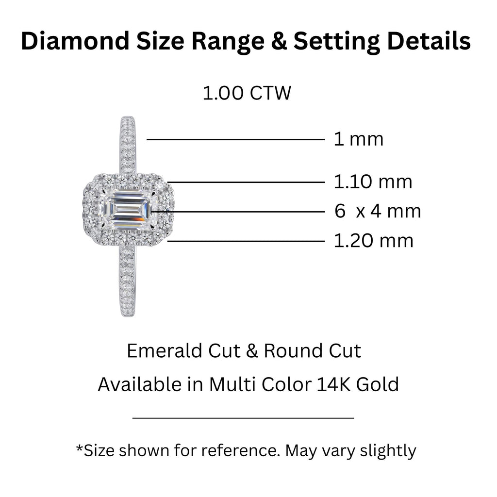 Diamonair Halo Ring Set - Lab Grown Diamond 14K Gold Halo Ring