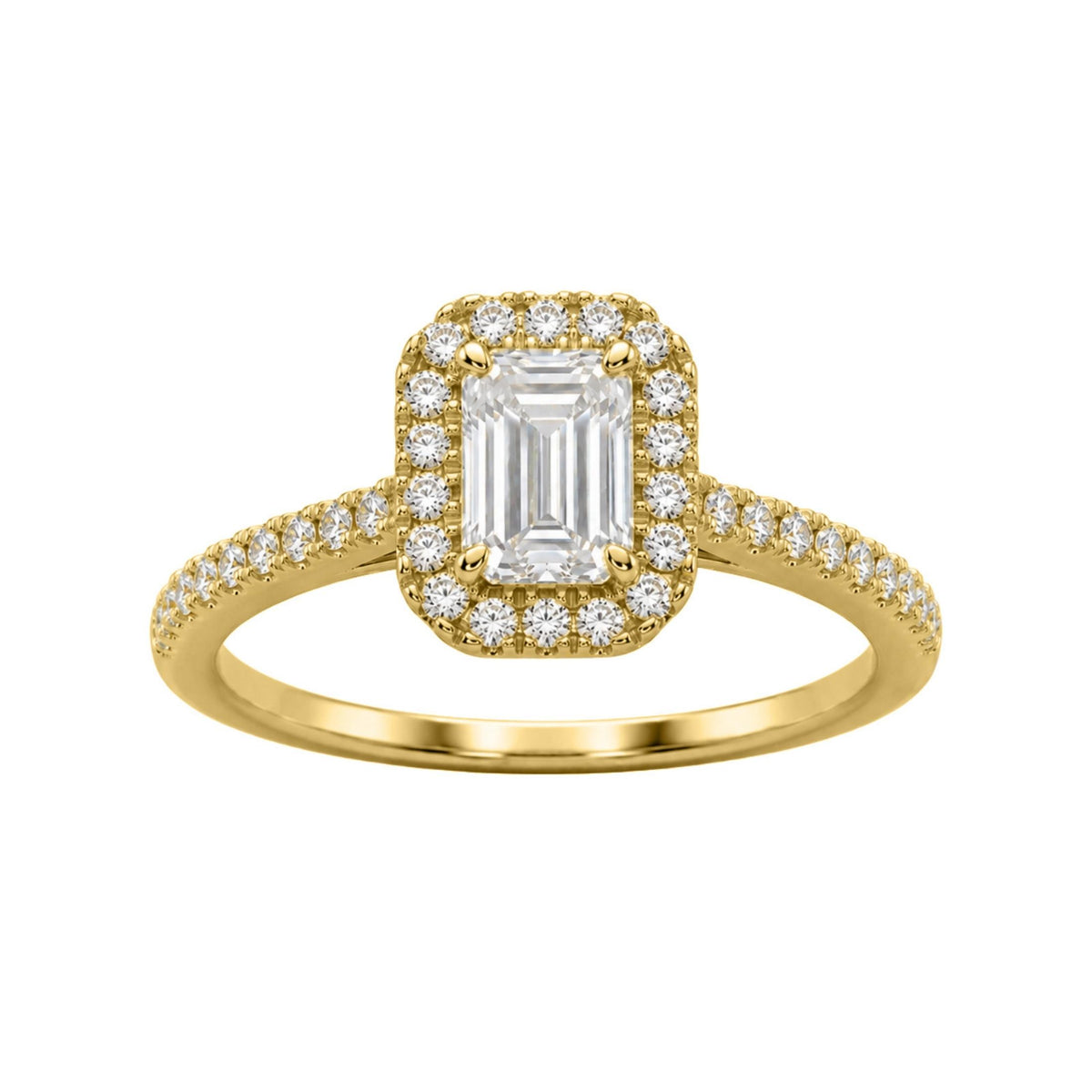 Diamonair Halo Ring Set - Lab Grown Diamond 14K Gold Halo Ring