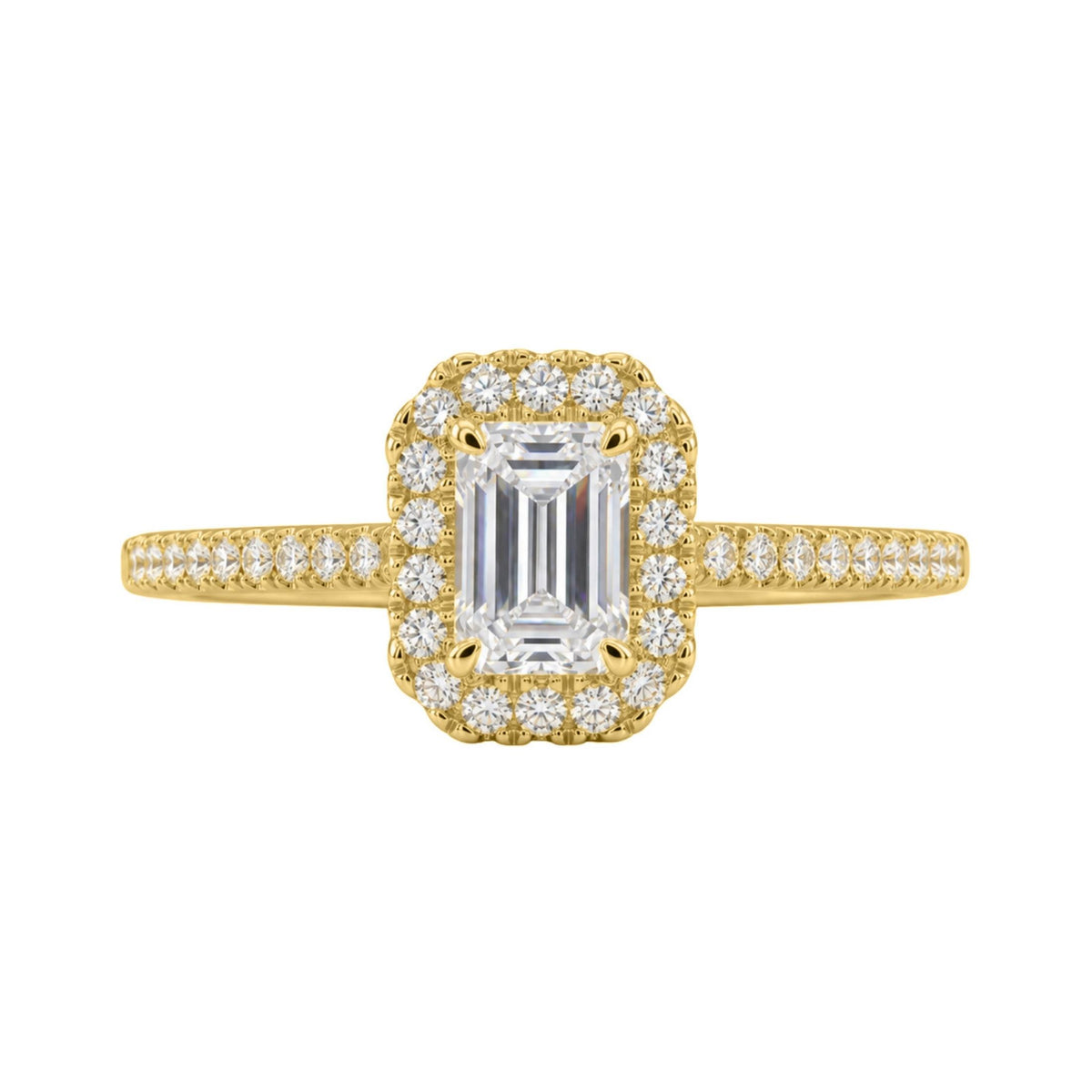 Diamonair Halo Ring Set - Lab Grown Diamond 14K Gold Halo Ring