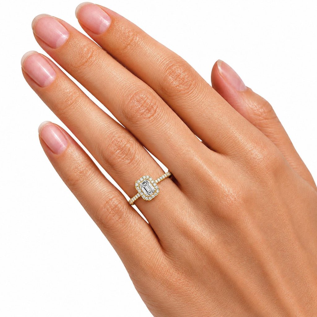 Diamonair Halo Ring Set - Lab Grown Diamond 14K Gold Halo Ring