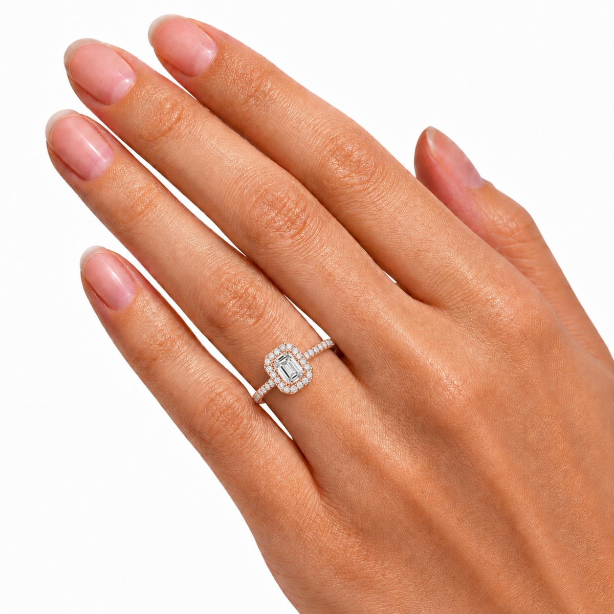 Diamonair Halo Ring Set - Lab Grown Diamond 14K Gold Halo Ring