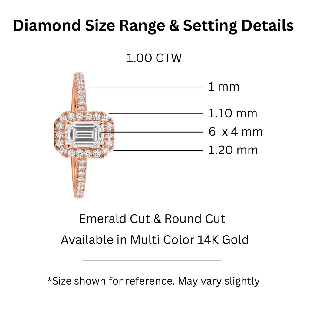 Diamonair Halo Ring Set - Lab Grown Diamond 14K Gold Halo Ring