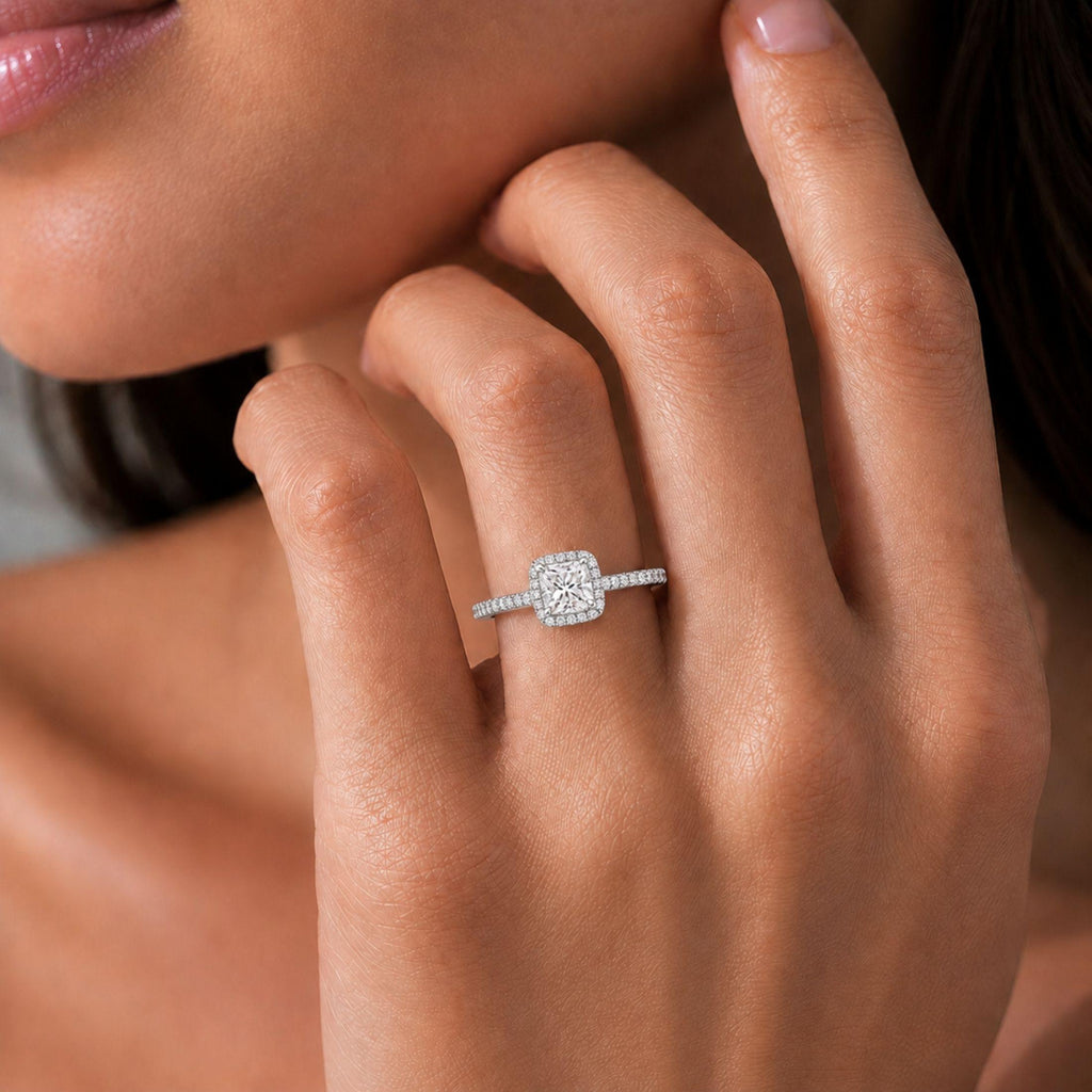 Diamonair Halo Ring Set - Lab Grown Diamond 14K Gold Halo Ring