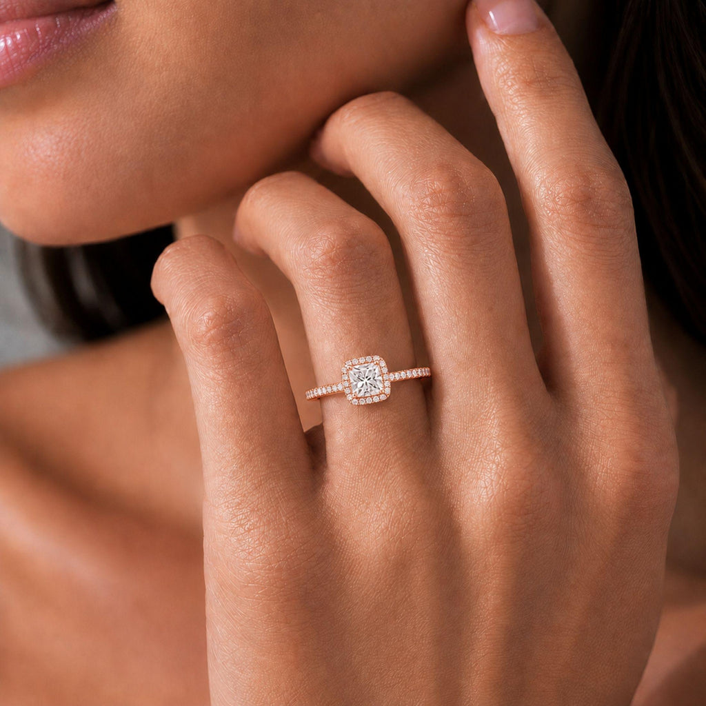 Diamonair Halo Ring Set - Lab Grown Diamond 14K Gold Halo Ring