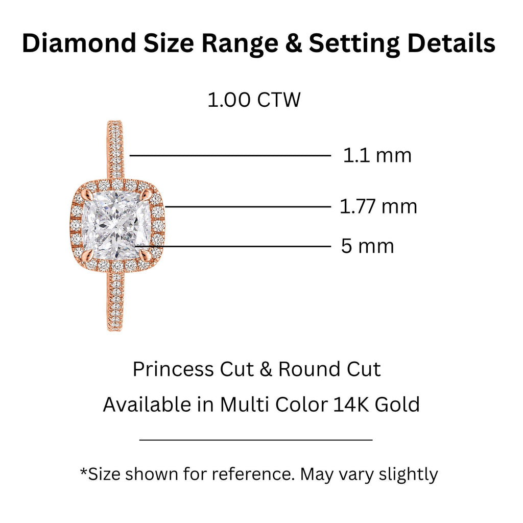 Diamonair Halo Ring Set - Lab Grown Diamond 14K Gold Halo Ring