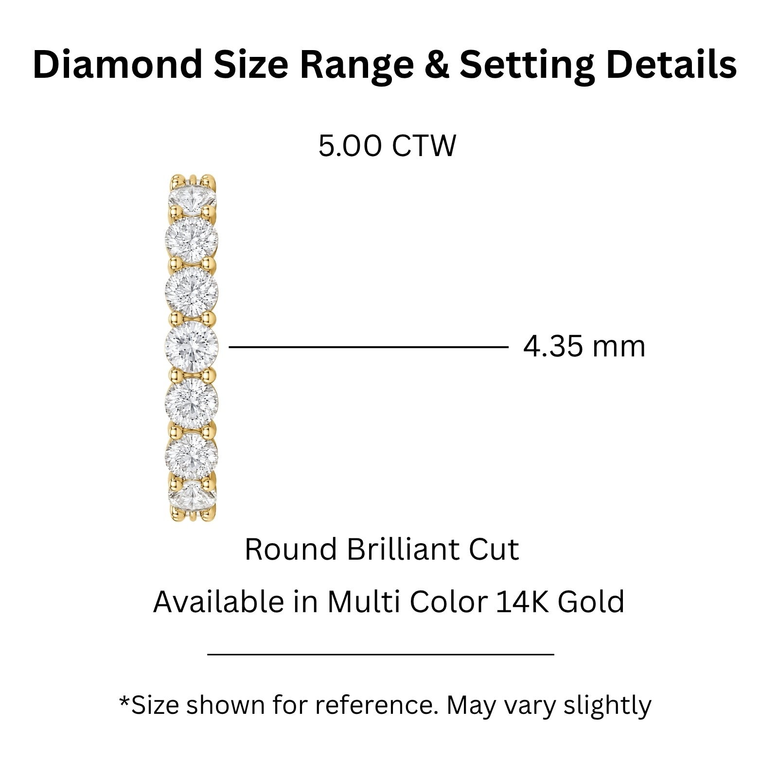 3.00 - 7.00  Carat T.W. Round-cut Lab Grown Diamond (F/VS+) 14K Gold Eternity Band Ring