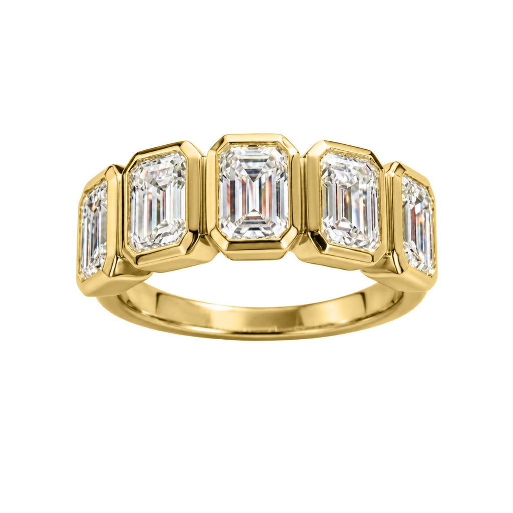 Diamonair 5 Stone Bezel Ring set - Lab Grown Diamond 14K Gold 5 Stone Bezel Ring