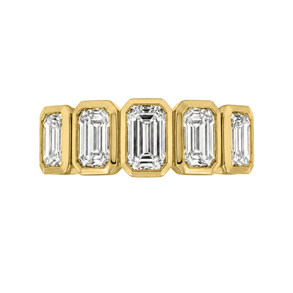 Diamonair 5 Stone Bezel Ring set - Lab Grown Diamond 14K Gold 5 Stone Bezel Ring