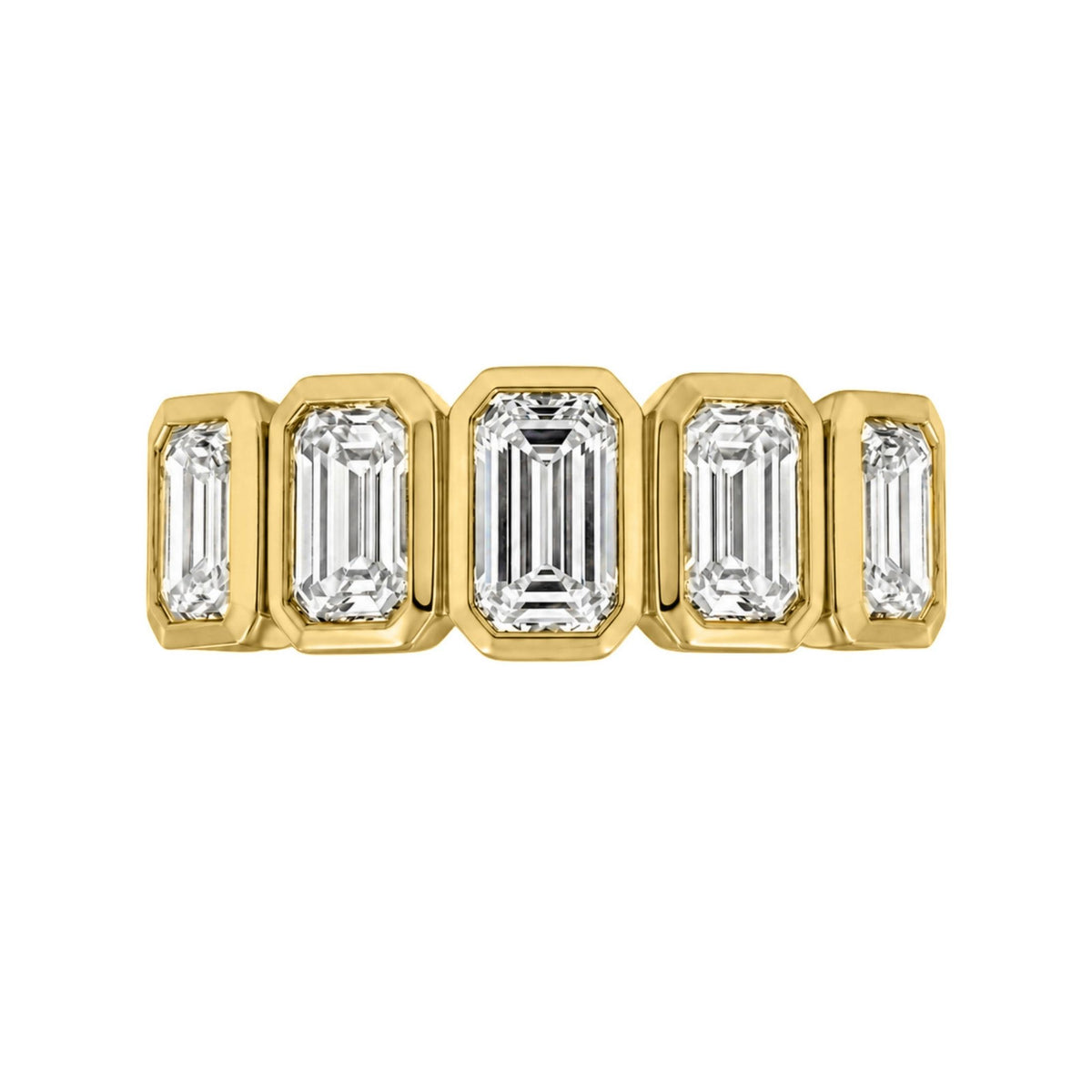Diamonair 5 Stone Bezel Ring set - Lab Grown Diamond 14K Gold 5 Stone Bezel Ring