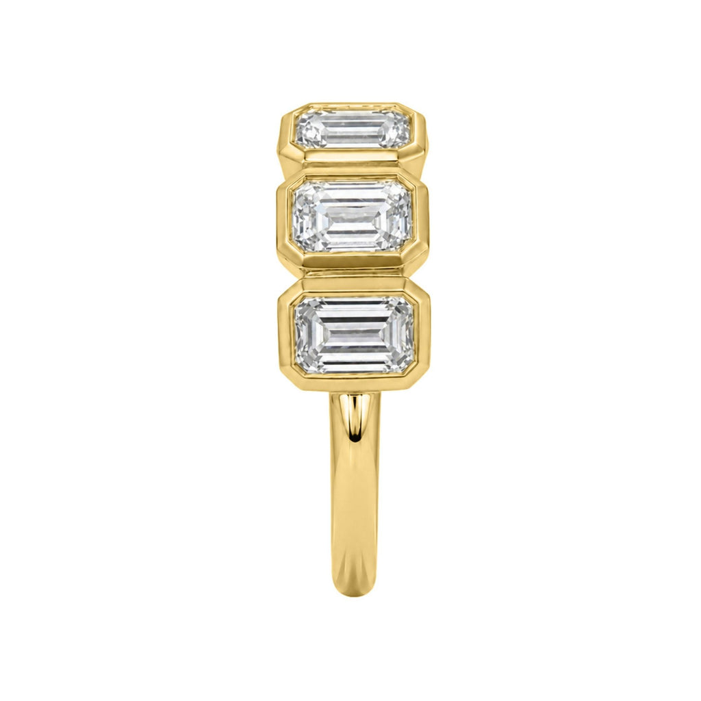 Diamonair 5 Stone Bezel Ring set - Lab Grown Diamond 14K Gold 5 Stone Bezel Ring