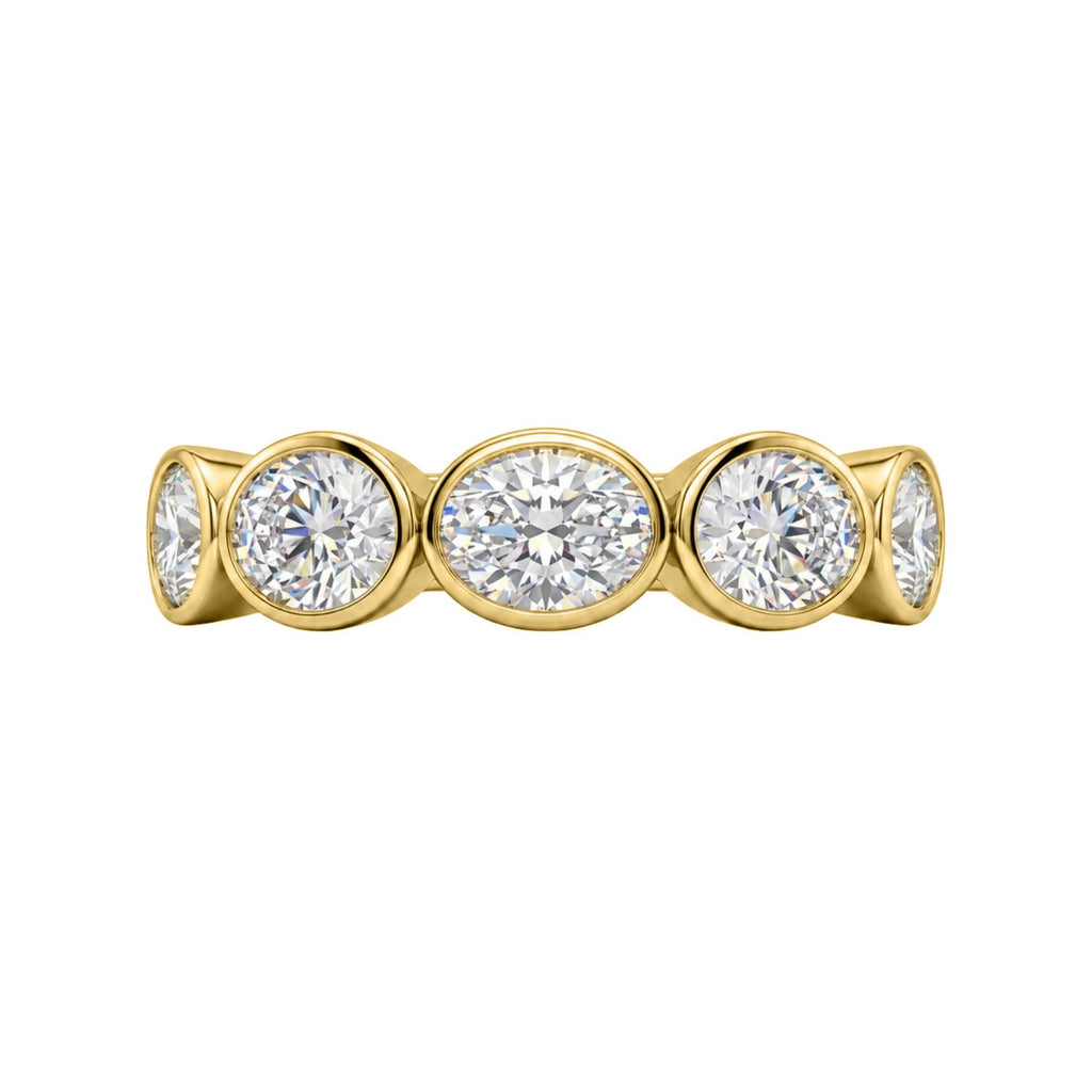 Diamonair 5 Stone Bezel Ring set - Lab Grown Diamond 14K Gold 5 Stone Bezel Ring