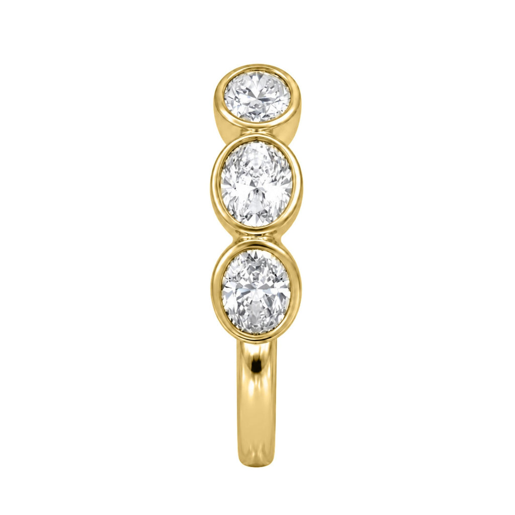 Diamonair 5 Stone Bezel Ring set - Lab Grown Diamond 14K Gold 5 Stone Bezel Ring