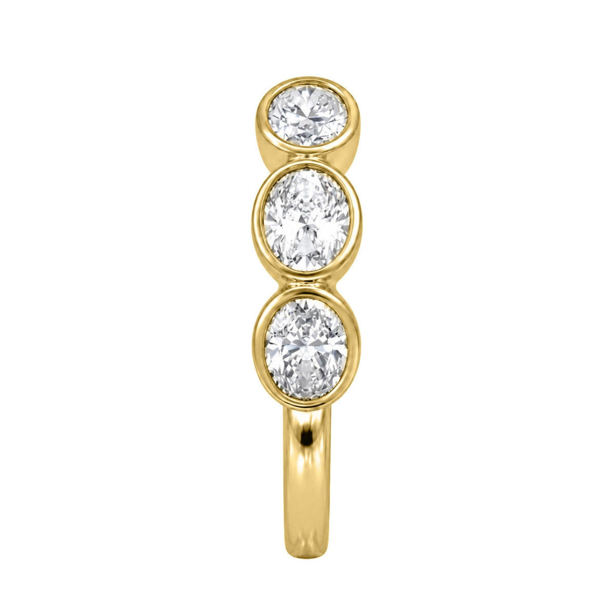 Diamonair 5 Stone Bezel Ring set - Lab Grown Diamond 14K Gold 5 Stone Bezel Ring