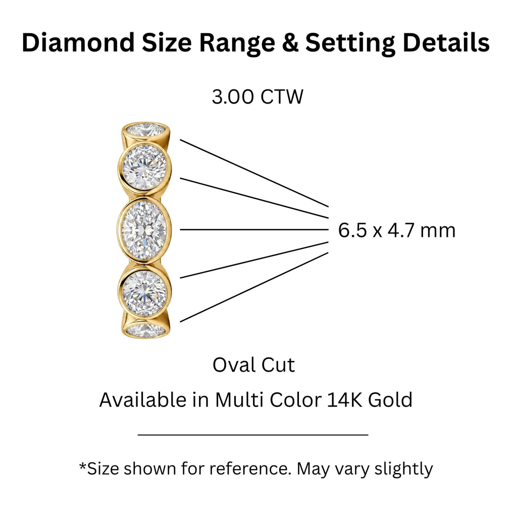 Diamonair 5 Stone Bezel Ring set - Lab Grown Diamond 14K Gold 5 Stone Bezel Ring