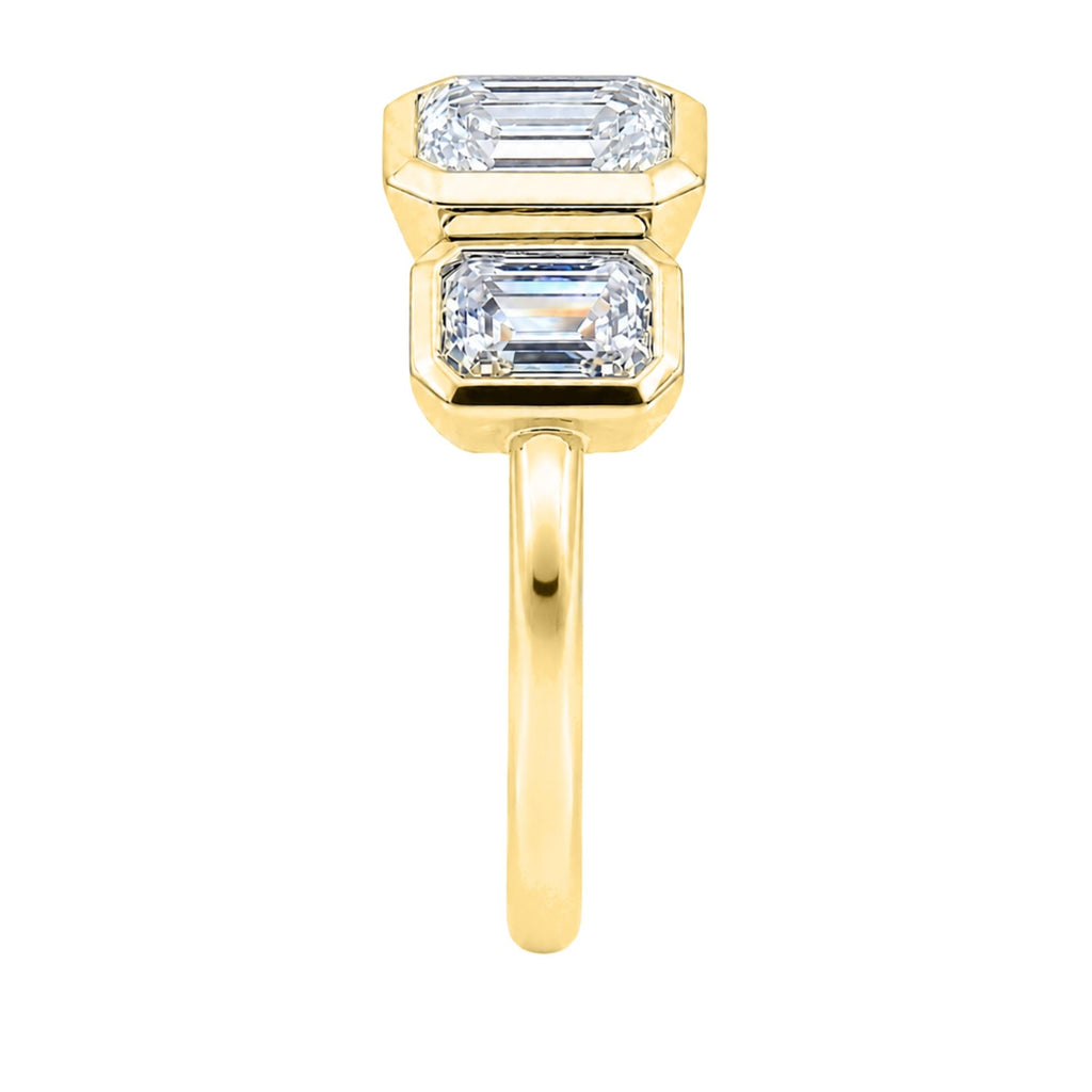 Diamonair 3 Stone Bezel Ring set - Lab Grown Diamond 14K Gold 3 Stone Bezel Ring