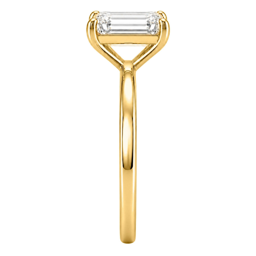 1.00-6.00 Carat T.W. Emerald-cut IGI Certified Lab Grown Diamond (F/VS+) 14K Gold Solitaire Ring