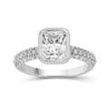 2.00 Carat T.W. Emerald and Round-cut Lab Grown Diamond (F/VS+) 14K Gold Solitaire Band Ring