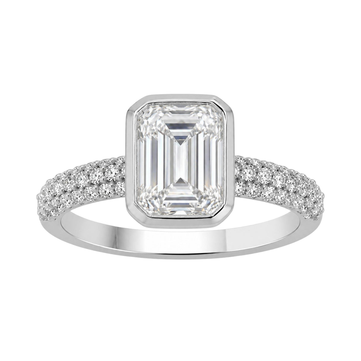 Diamonair Solitaire Band Ring Set - Lab Grown Diamond 14K Gold Solitaire Band Ring