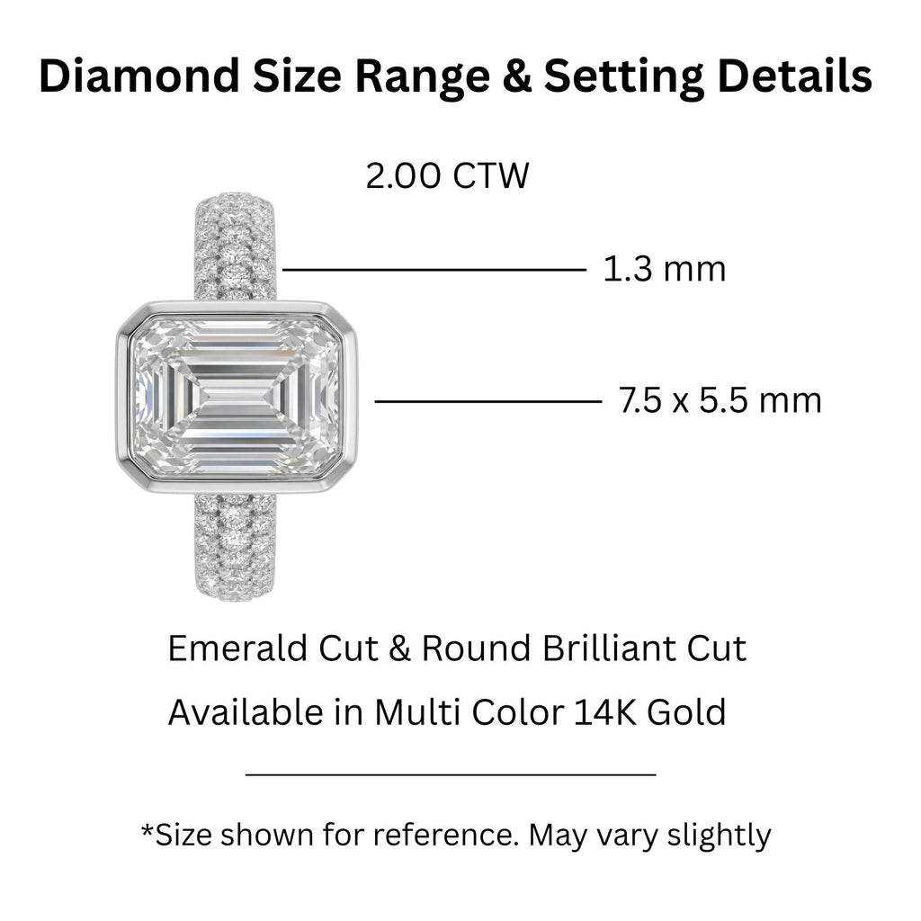 Diamonair Solitaire Band Ring Set - Lab Grown Diamond 14K Gold Solitaire Band Ring