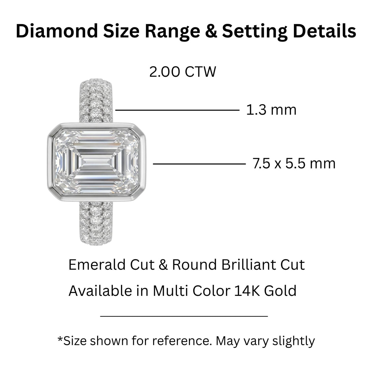 Diamonair Solitaire Band Ring Set - Lab Grown Diamond 14K Gold Solitaire Band Ring