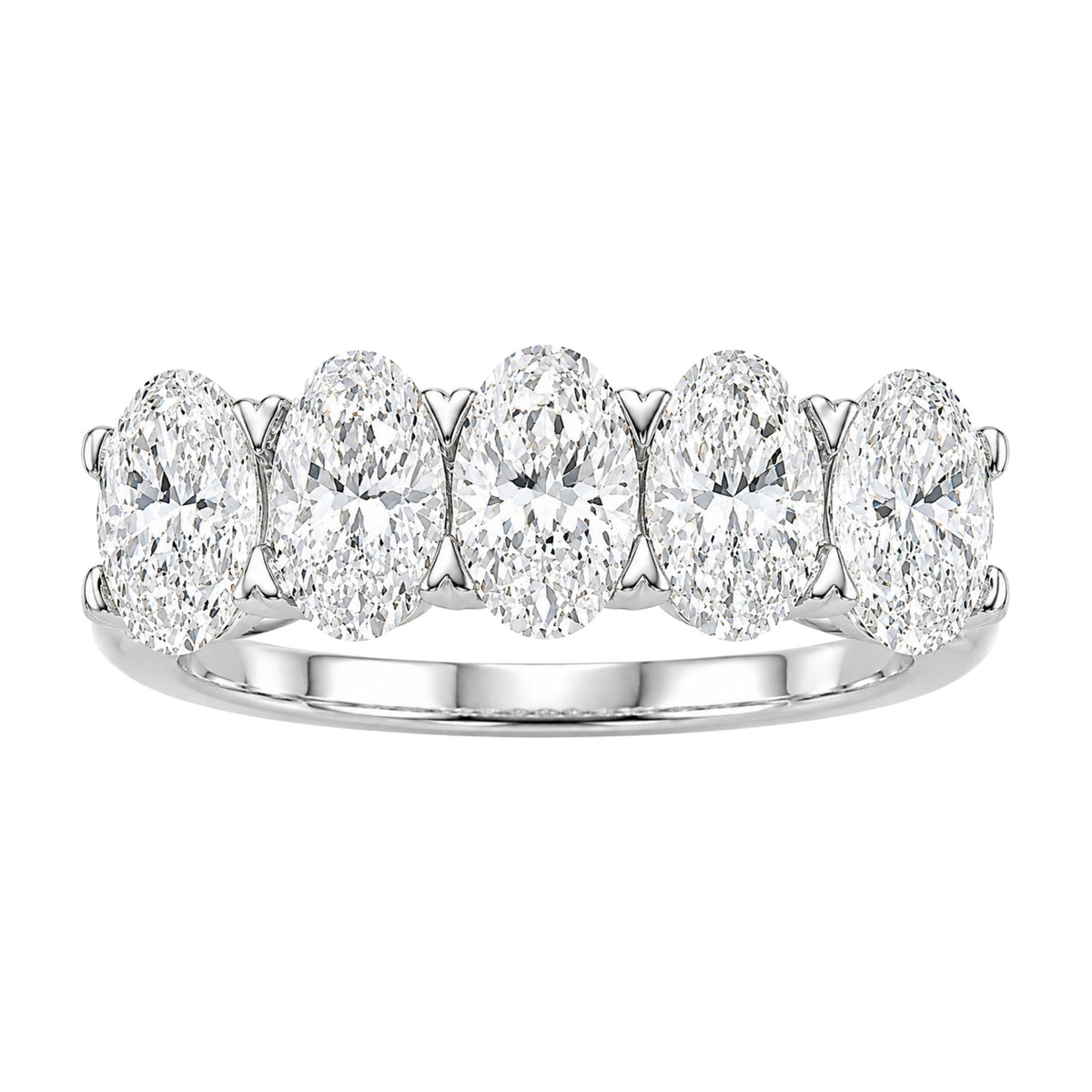 2.5-7 ctw Emerald/Oval Five-Stone Engagement Ring