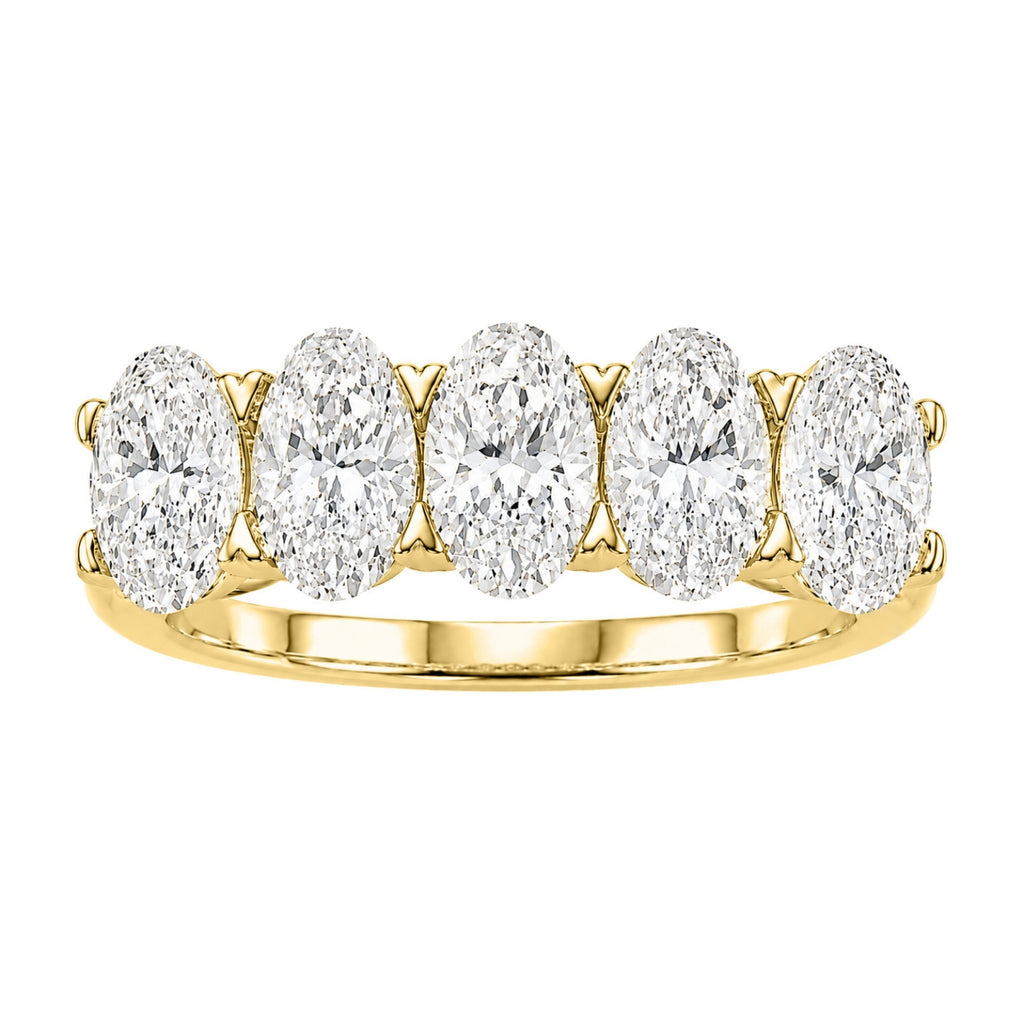 Diamonair 5 Stone Prong Ring set - Lab Grown Diamond 14K Gold 5 Stone Prong Ring