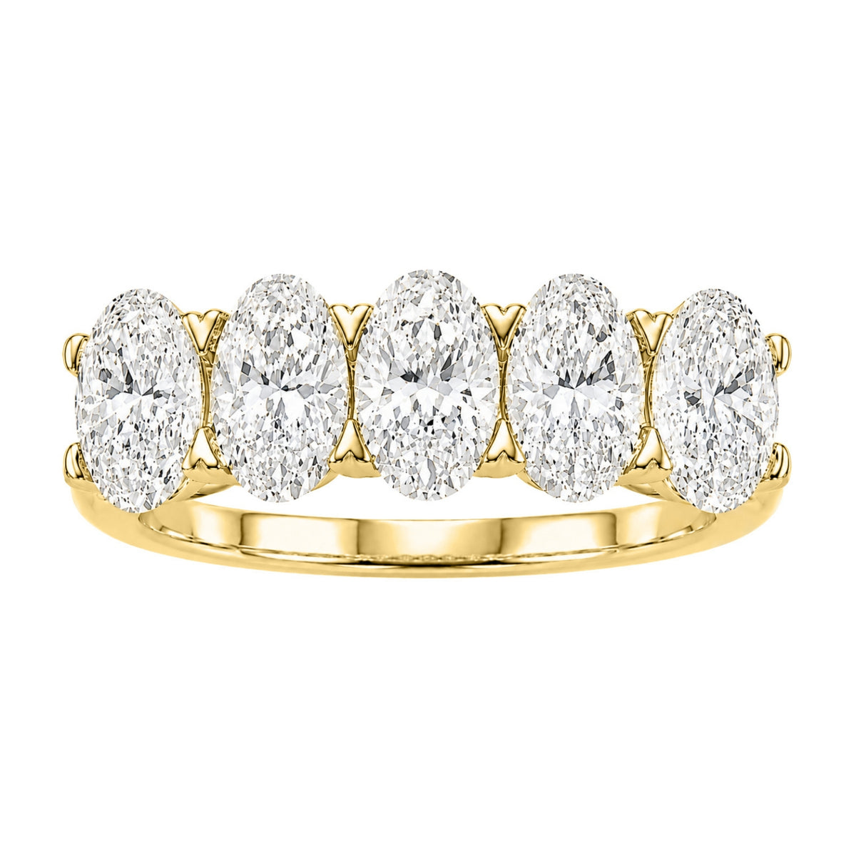 Diamonair 5 Stone Prong Ring set - Lab Grown Diamond 14K Gold 5 Stone Prong Ring