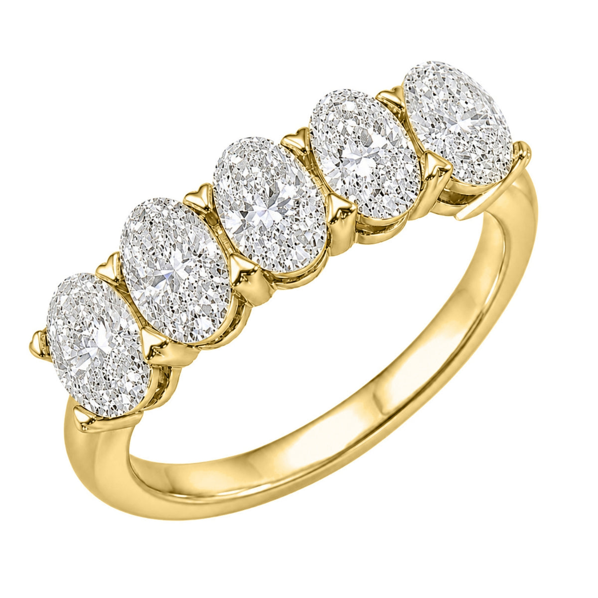 Diamonair 5 Stone Prong Ring set - Lab Grown Diamond 14K Gold 5 Stone Prong Ring