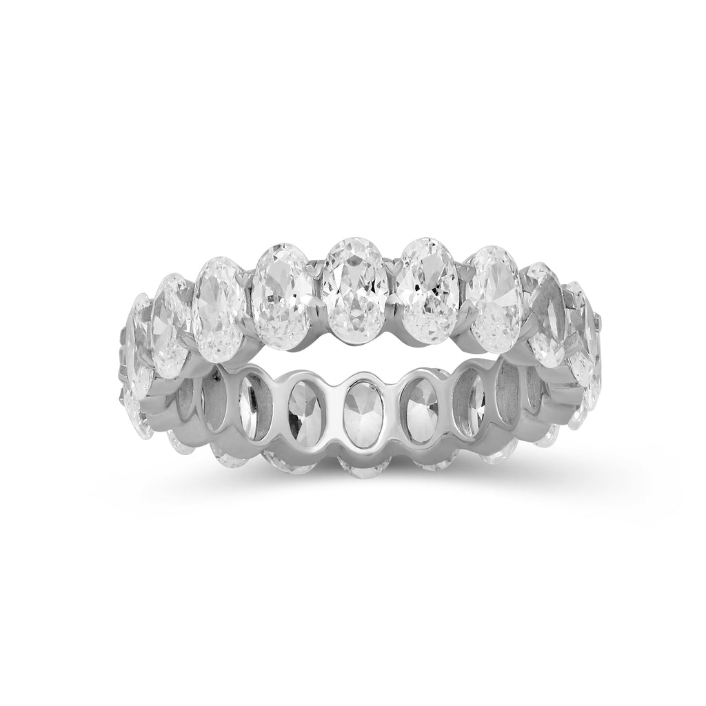 5.00 - 7.00 Carat T.W. Oval-cut Lab Grown Diamond (F/VS+) 14K Gold Eternity Band Ring