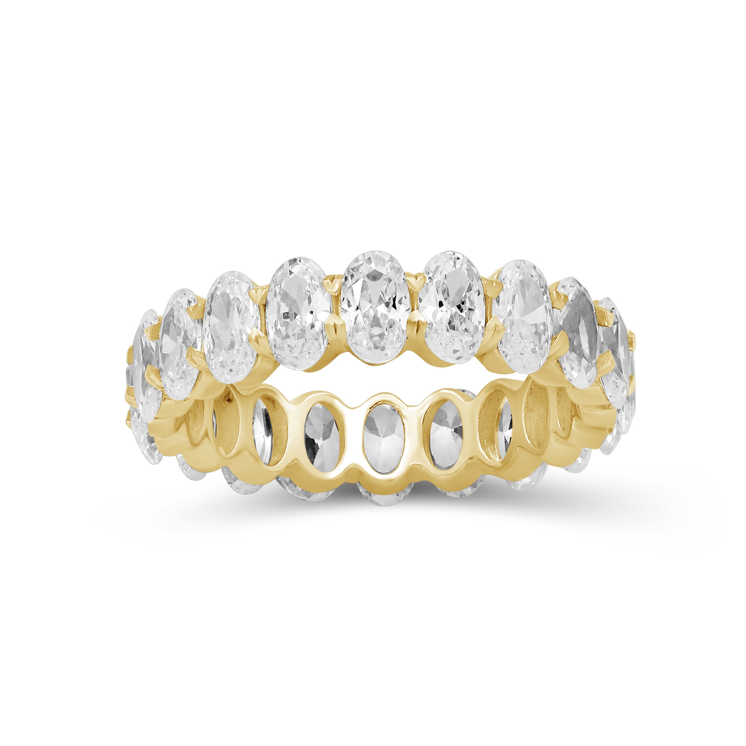 5.00 - 7.00 Carat T.W. Oval-cut Lab Grown Diamond (F/VS+) 14K Gold Eternity Band Ring