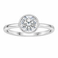1.00-6.00 Carat T.W. Round-cut IGI Certified Lab Grown Diamond (F/VS+) 14K Gold Bezel Set Ring