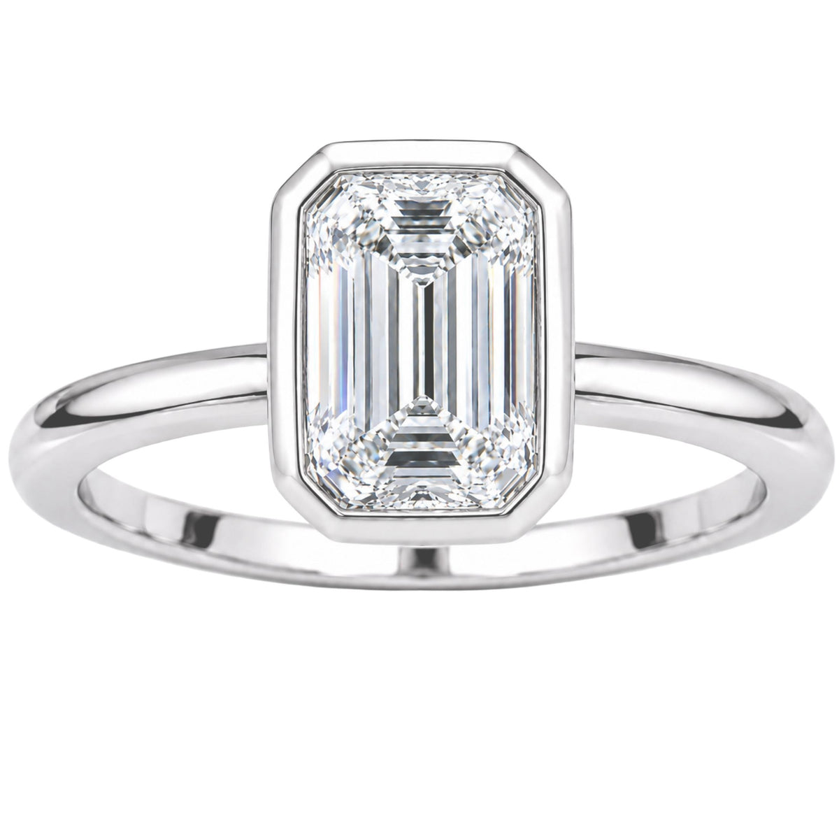 Diamonair Solitaire Ring Set - Lab Grown Diamond 14K Gold Bezel Solitaire Ring