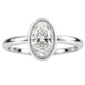 1.00-6.00 Carat T.W. Oval-cut IGI Certified Lab Grown Diamond (F/VS+) 14K Gold Bezel Set Ring