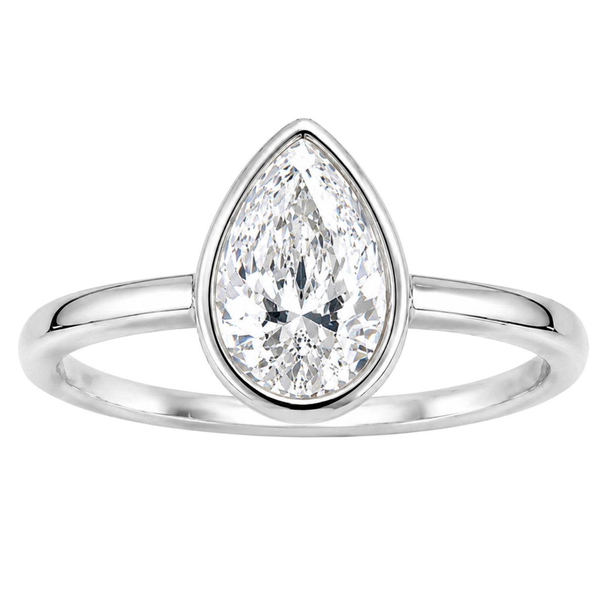 Diamonair Solitaire Ring Set - Lab Grown Diamond 14K Gold Bezel Solitaire Ring