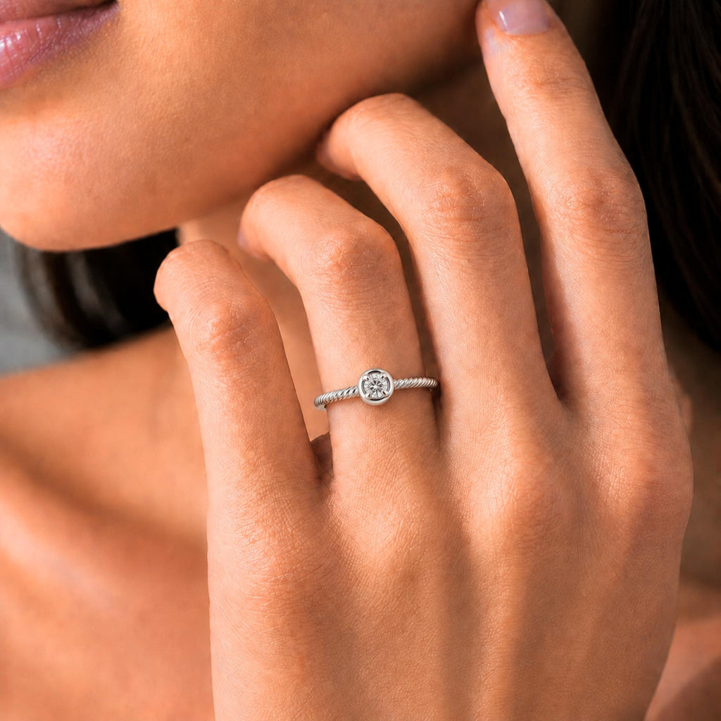1/6 Carat T.W. Round-cut Lab Grown Diamond (F/VS+) 14K Gold Ring