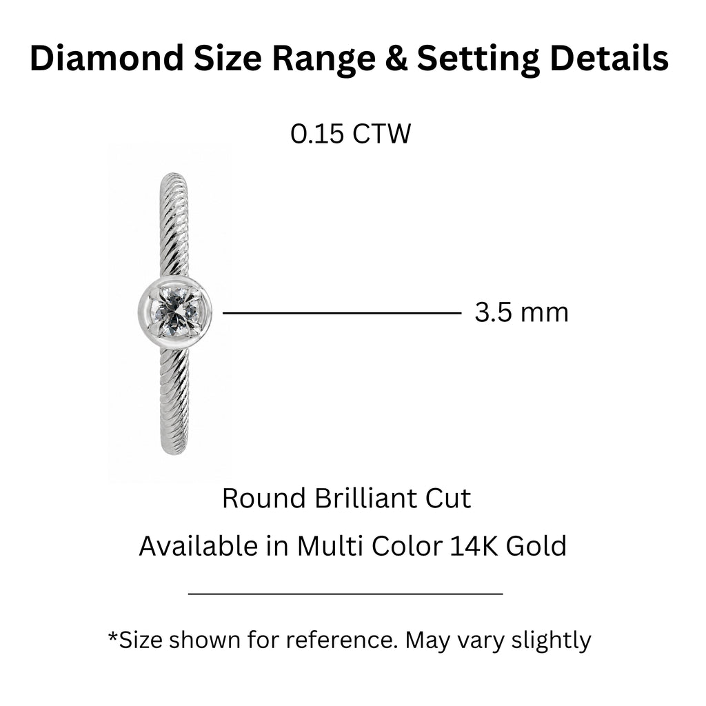 1/6 Carat T.W. Round-cut Lab Grown Diamond (F/VS+) 14K Gold Ring